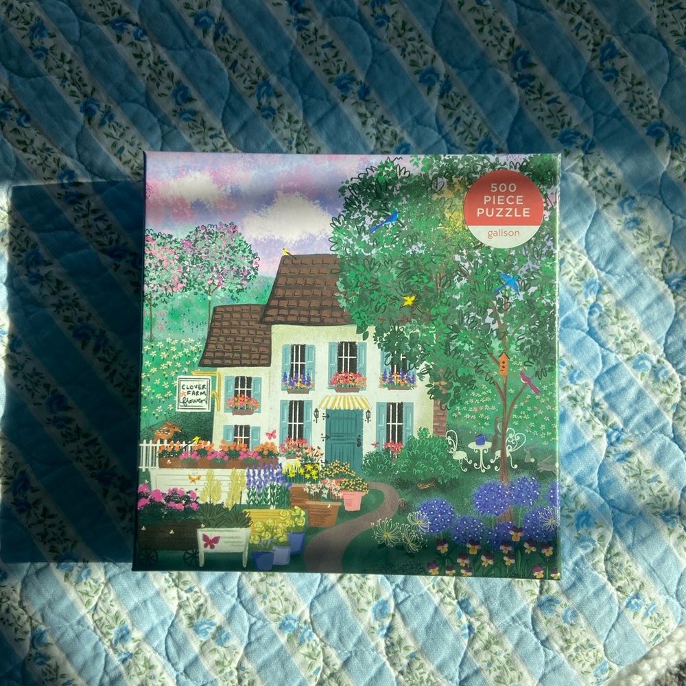 Galison 500 Piece Puzzle with Spring Garden Scene